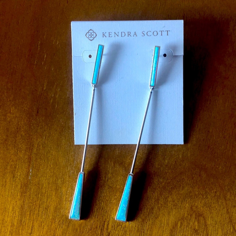 Kendra Scott Aqua Kyocera Opal Drop Earrings